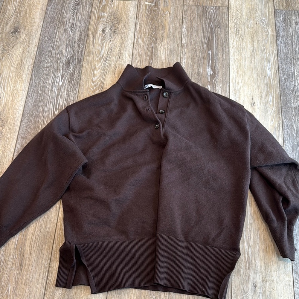Brown Collared Sweater